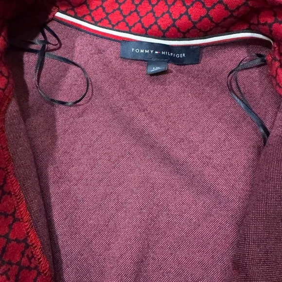 Tommy Hilfiger Women's Jacquard-Print Open-Front Jacket Large Red & Blue - Picture 5 of 10